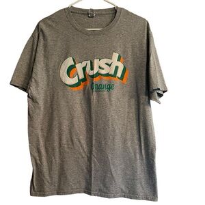 Crush Orange Soda Grey Graphic T-Shirt Size L